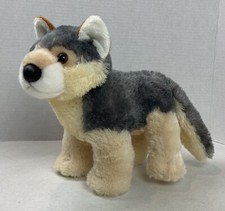 Aurora Wolf Husky Plush Grey Tan White Dog Stuffed Animal Realistic Clean 23B
