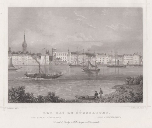 Düsseldorf Altstadt Original Stahlstich Kurz 1851 - 第 1/1 張圖片