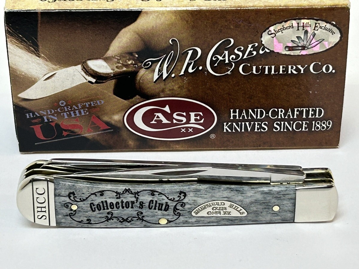 【C H Davis】 【純銀ハンドル】ティーナイフ 6本 ケース 1902年 CASE XX SHCC SHEPHERD HILLS CLUB GRAY BONE TRAPPER POCKET KNIFE