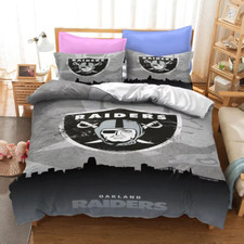 Gift Idea For Fans - Oakland Football Raiders Full Bedding Set (4pcs)