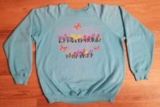 Vintage 80s Hanes Litchfield Beach SC Sweatshirt 50/50 Teal/Blue Sz XL USA Made