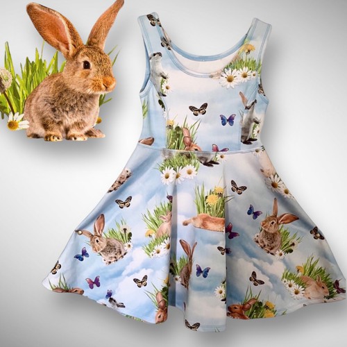 Childrens Place Spring Easter Bunny Rabbit Butterfly Daisy Dress Size Small 5/6 - Picture 4 of 6