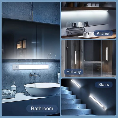 Under Cabinet Closet LED Motion Sensor Light USB Rechargeable Kitchen Lamp Strip - Picture 4 of 19