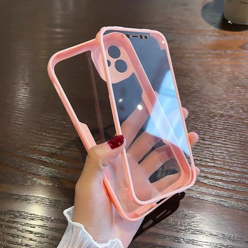 Luxury 360 Front+Back Clear Phone Case For iPhone 16 15 14 13 12 Pro Max Cover - Picture 2 of 21
