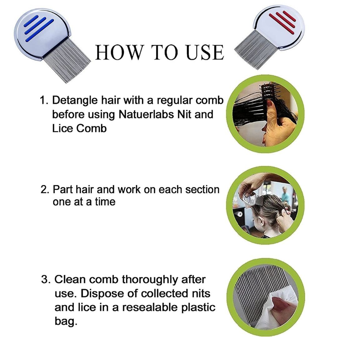 Stainless Steel Nitty Gritty Lice Nit Comb Head Lice Treatment Metal