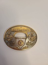 Budweiser Gold Plated Belt Buckle Bottle Opener 24KGP ADM Award Design Medals