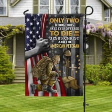Jesus Christ And The American Veteran Flag Graden Flag