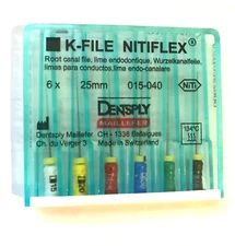 Dentsply K-File Nitiflex 15-40 Endo Root Canal Files (10 pack) 25mm