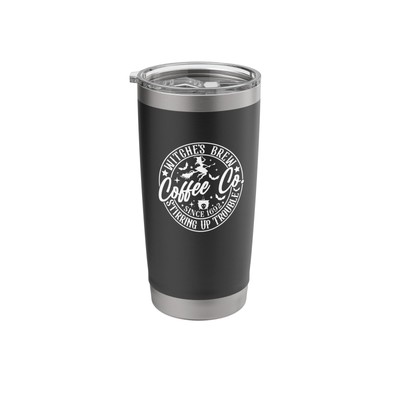 Witches Brew Coffee Co Stirring Up Trouble Halloween Design Stainless Steel I...