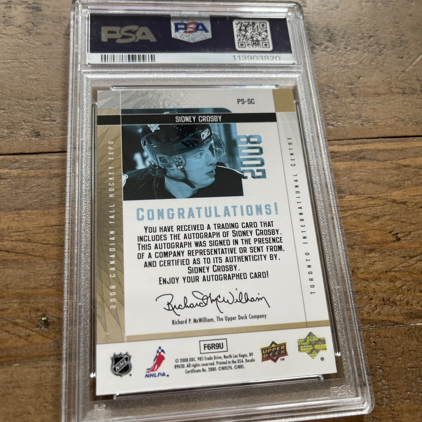 2008-09 Upper Deck Sidney Crosby Toronto Expo Priority Signings /25 RARE PSA 9 view 4