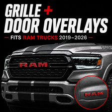 Fits 2019-2026 Ram 1500 Grille Door Emblem Overlay Decals Vinyl Stickers Fits 2019-2026 Ram 1500 Grille Door Emblem Overlay Decals Vinyl Stickers