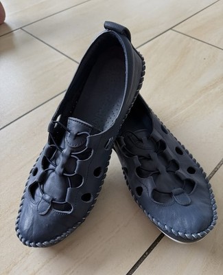 Gemini Damen Ballerinas Mokkasins Gr.42 Leder blau wie neu