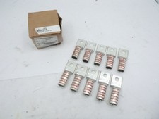 10 Pack ABB Thomas & Betts 1/2" Stud One Hole Non-Insulated Copper Lug 54915BE