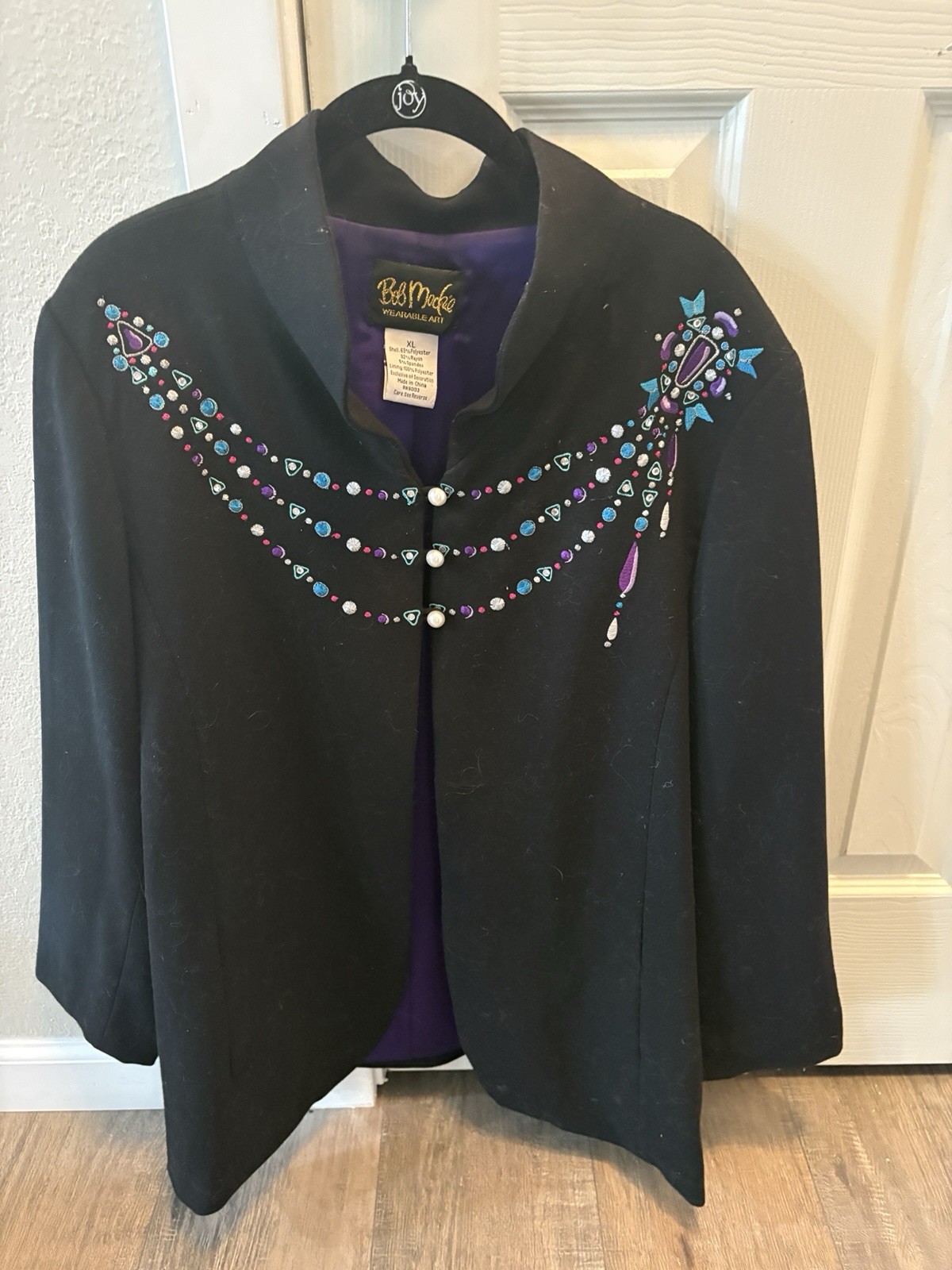 bob mackie wearable art jacket SZ XL - image 1
