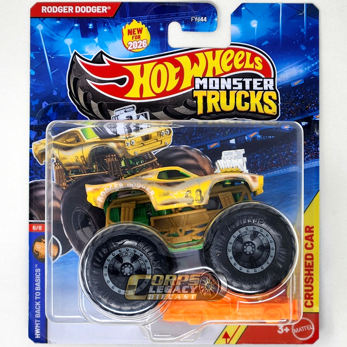 Hot Wheels Monster Trucks Rodger Dodger 1:64 2026 D Case Mattel