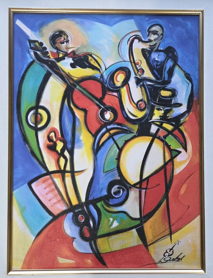 Jazz Themed Colorful Painting - Image 2 of 4
