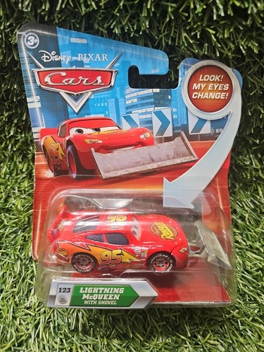 Disney Pixar Cars Lightning McQueen w/ Shovel & Eyes Change
