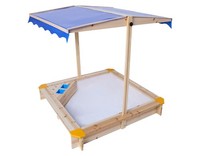 Lupilu Sandkasten Mit Dach & Eisdiele Spielsandkasten Kinder Holz 118X118 Cm