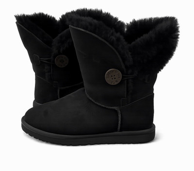 UGG Australia Bailey Button 5803 Women's Black Sheepskin Lined Leather US 9