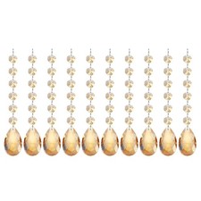 Teardrop Crystal Chandelier, 10 Pack 165mm Length Prisms Part, Gold Tone