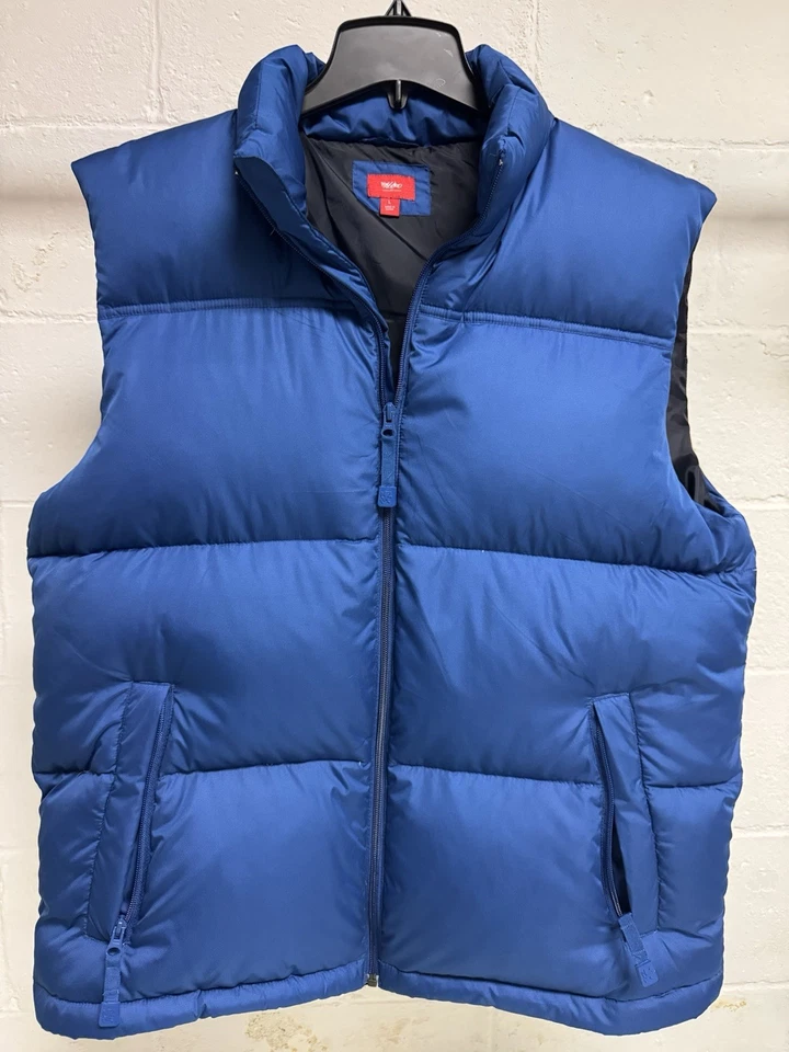 Chaleco acolchado azul Mossimo para hombre talla grande cremallera completa Foto 2 de 4