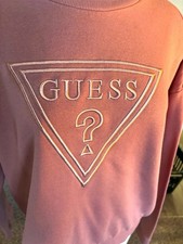 GUESS Los Angeles Women's Pink Crewneck Pullover Sweatshirt Logo Graphic L