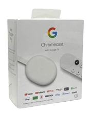 Chromecast Google TV 4K Streaming Device Voice Remote Snow DAMAGED RETAIL BOX