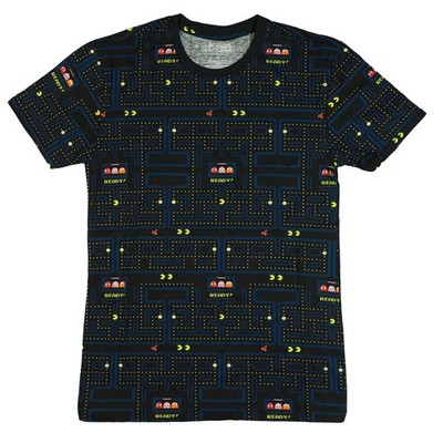 Pac-Man Men's Graphic T-Shirt Classic Arcade Video Game Board AOP Crew Neck