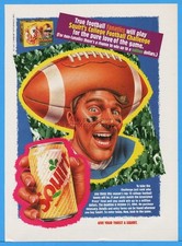 1994 Squirt Soda Football Fanatics College Challenge Helmet Head Art Magazine Ad