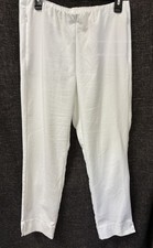 J Jill Essential Women s Size 12P Cotton Stretch Pull on Pants White Ankle