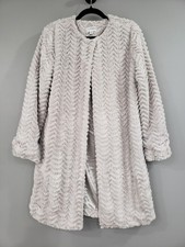 NEW CARMEN MARC VALVO Chevron Faux Fur Coat LONG GLAM mob boss church shaw cape