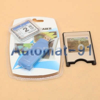 NEW 2GB CF Compact   card+CF-PCMCIA Adapter+SSK USB2.0 reader   Parts #tp