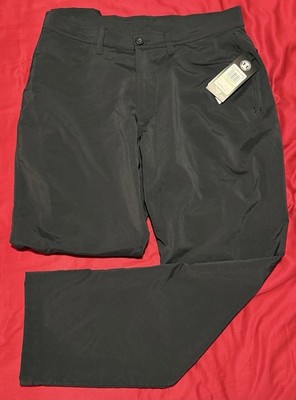 NWT Under Armour Men s Tech Golf Pants Black Size 34x30 Loose Fit UA Golf