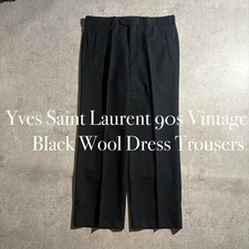 USED 90S YVES SAINT LAURENT ARCHIVE STRAIGHT WOOL TROUSERS/SLACKS VERYGOOD