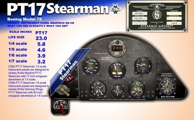 PT17 STEARMAN COCKPIT instrument panel CDkit