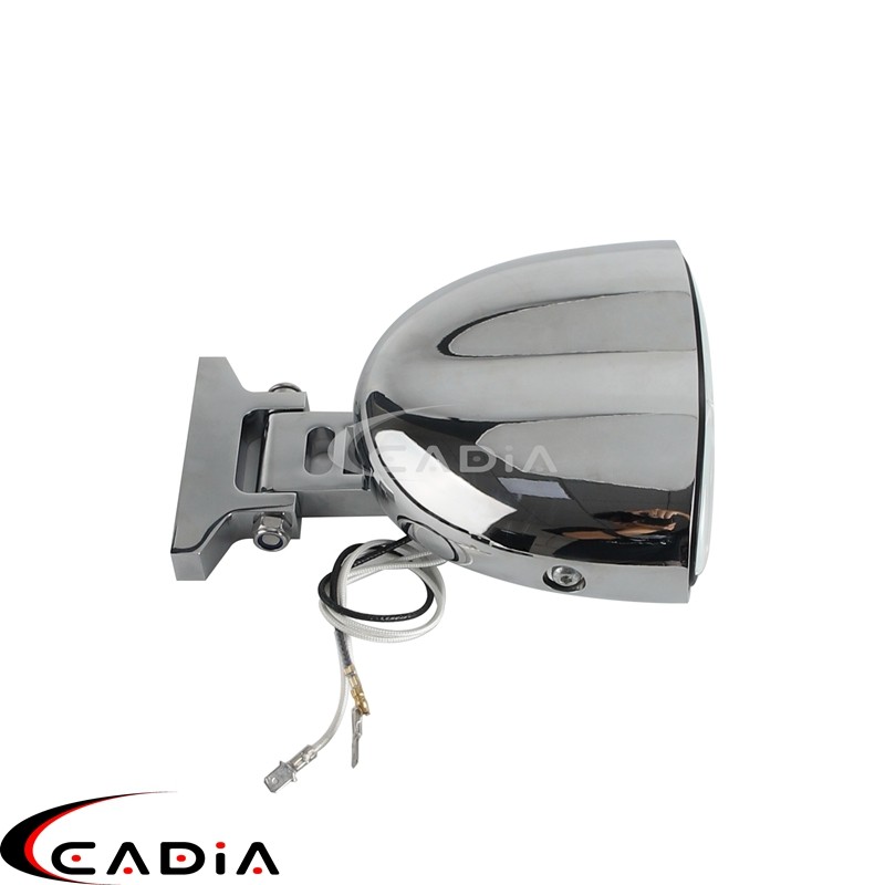 Chrome Dual Wave Headlight Headlamp For Harley Chopper Bobber Cafe Racer Custom