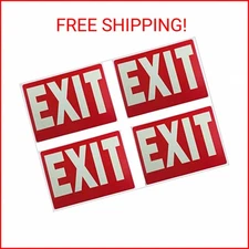 Exit Sign Glow-in-The-Dark Exit Sign, 12 by 8 Inches, Photoluminescent By natrac