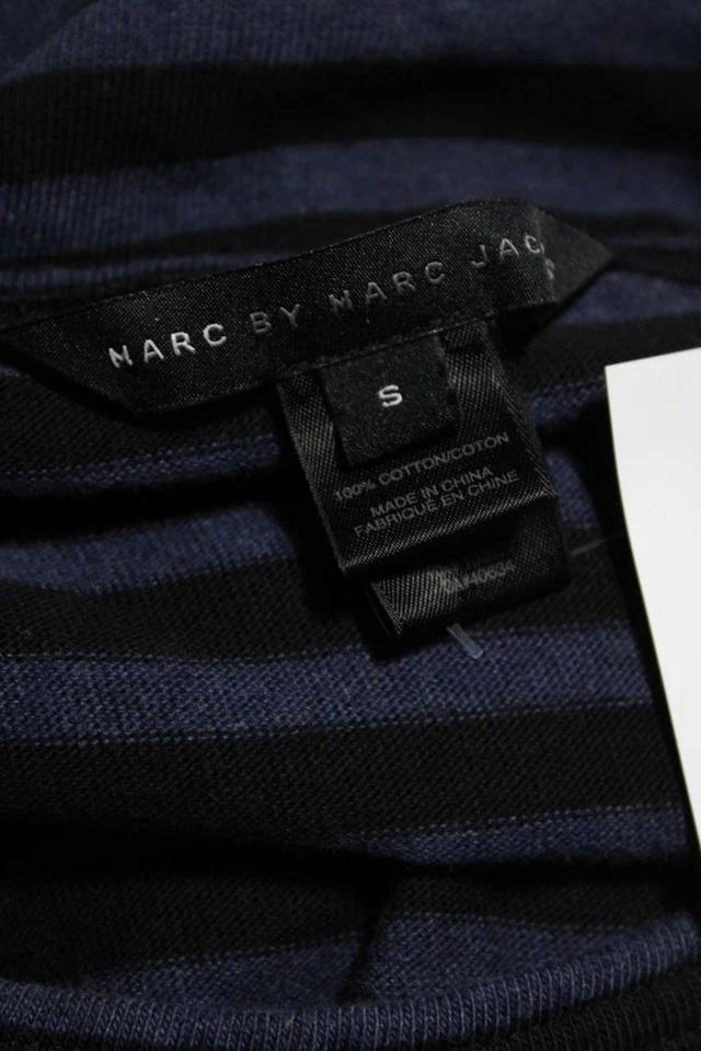 Suéter listrado Marc By Marc Jacobs feminino azul preto algodão tamanho pequeno - Imagem 4 de 4