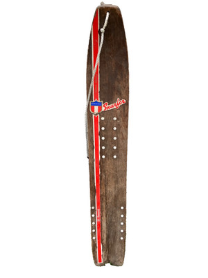 VTG BRUNSWICK SNURFER SUPER RACING MODEL SNOWBOARD w ROPE BROWN