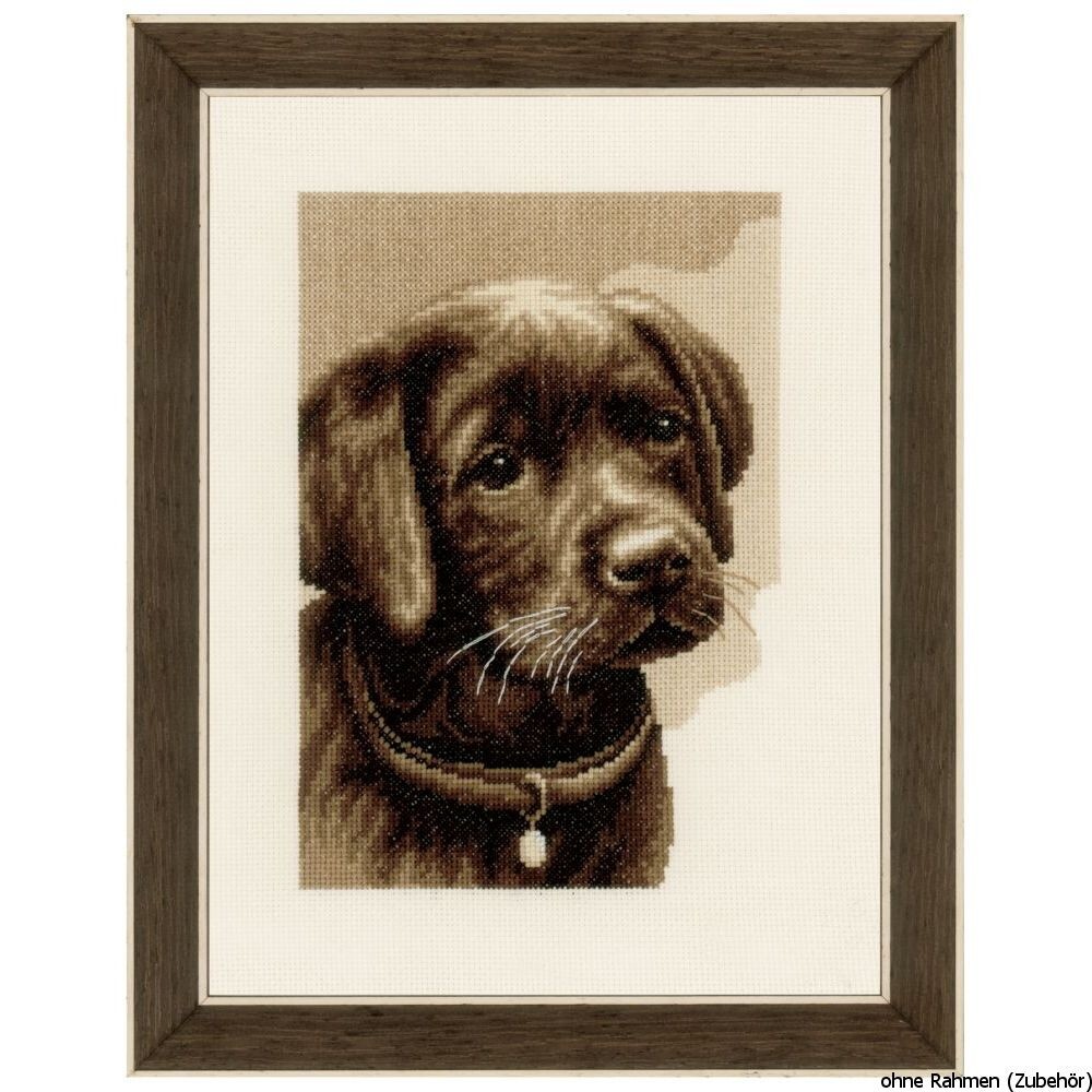 Vervaco Counted Cross Stitch Kit: Labrador Puppy, NA, 24 x 31cm - Image 2