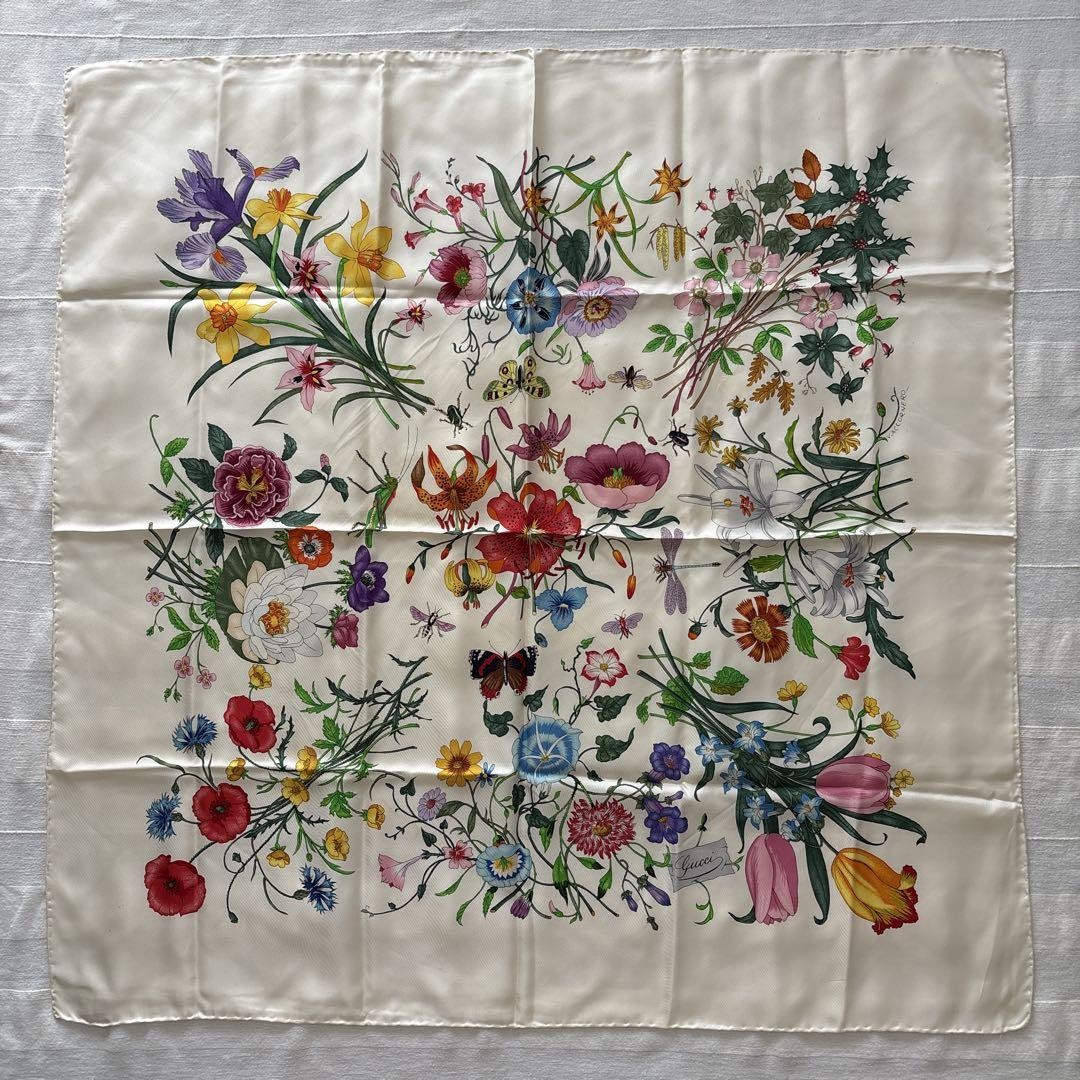 Vintage Gucci Silk Scarf by Vittorio Accornero Made in Italy
