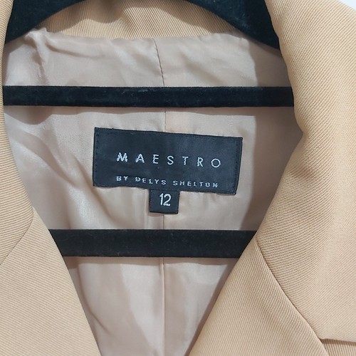 Maestro by Delys Shelton Size 12 Mustard Yellow Vintage Jacket Fully Lined - 第 9/11 張圖片