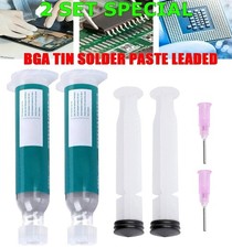 2 Set 30g BGA Tin Solder Paste Leaded Sn63/Pb37 Syringe Liquid Melting-Point US
