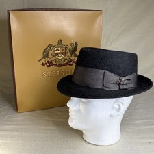 Vintage Black Stetson Royal Deluxe The Gun Club Fedora With Original Box