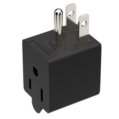 Plugrand ETL Listed 90 Degree NEMA 5-15P USA 3 Prong Down Angle, Black