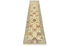 Oushak Runner 2'6'' x 10'1'' Ivory Wool Traditional Hand-Knotted Oriental Rug