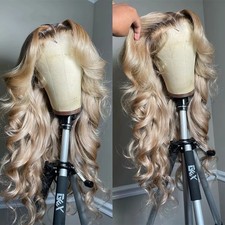 Ash Blonde Wigs Human Hair 180 Density 13x4 13x6 Body Wave Lace Front Wig