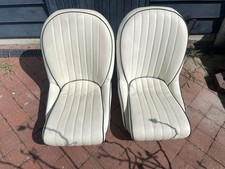 Cobra Bucket Seats Cream Dark Green Piping