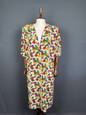 Caroline Rohmer Womens Midi Dress Multicolor Polyester Floral Viscous Open Front