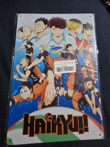 HAIKYU!! ANIME WALL ART METAL 12IN X 8IN NEW IN PLASTIC SLEEVE VOLLYBALL MANGA!!